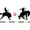 Bucking Broncos Silhouettes Wall Stencil | 2253 by Designer Stencils | Animal & Nature Stencils | Reusable Art Craft Stencils for Painting on Walls, Canvas, Wood | Reusable Plastic Paint Stencil for Home Makeover | Easy to Use & Clean Art Stencil